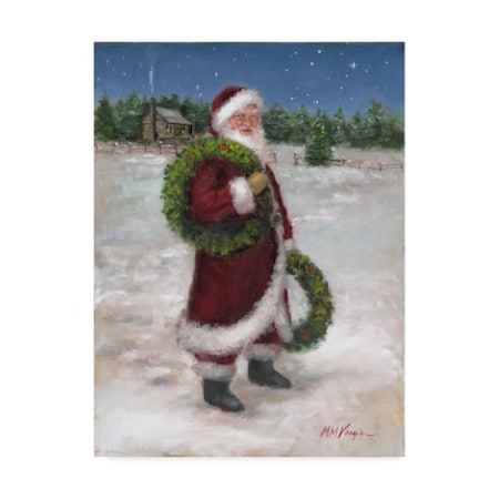 Mary Miller Veazie 'Santa With Two Wreaths' Canvas Art,18x24